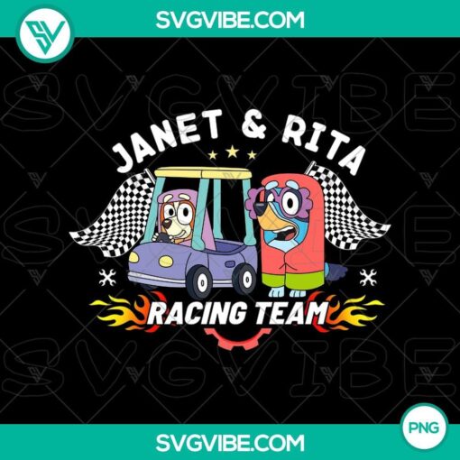 janet rita racers png bluey bingo granny race png mockup