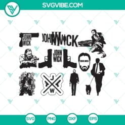 Movies, SVG Files, John Wick SVG Collection, Vector Silhouette, Clipart Bundle 2