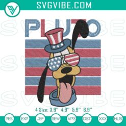 American Embroidery Designs, Embroidery Designs, July 4th Pluto in Sunglasses 2