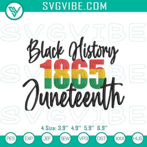 juneteenth 1865 black history embroidery file mockup