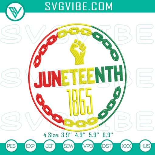 juneteenth 1865 embroidery patterns for machine mockup