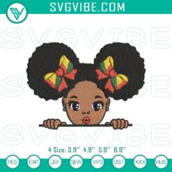 Embroidery Designs, Juneteenth Afro Girl Peekaboo Embroidery File for Machines 1