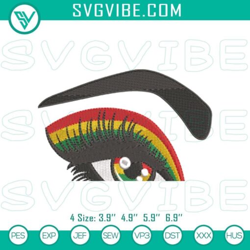 juneteenth eye embroidery pattern for eyelashes mockup