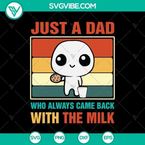 just a dad who always came back with the milk svg vintage father s day svg mockup