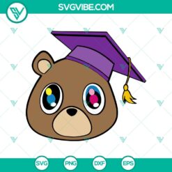 School, SVG Files, Kanye Teddy Bear Grad Cap & Senior Year SVG graduation  1