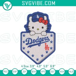 Embroidery Designs, Sports Embroidery Designs, LA Dodgers Hello Kitty 3