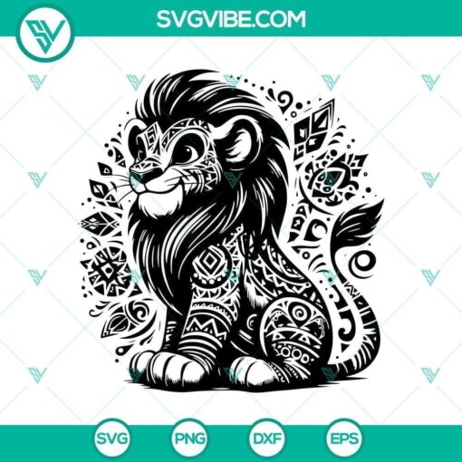 lion king svg mandala silhouette files pack mockup