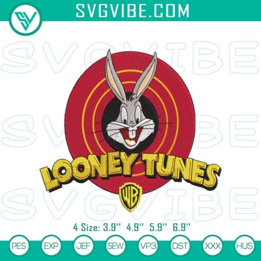 looney tunes bugs bunny embroidered design files mockup