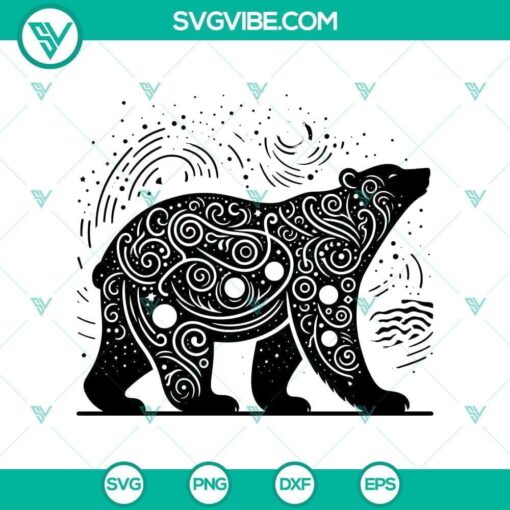 mandala bear vector bear outline svg mockup