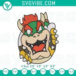 Cartoon Embroidery Designs, Embroidery Designs, Mario Bowser Embroidery Pattern 7