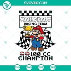 Game, SVG Files, Mario Kart SVG, 100CC Racing Champ & Checkered Flag Design 2