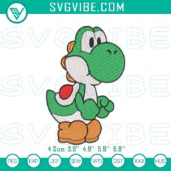 Cartoon Embroidery Designs, Embroidery Designs, Mario Yoshi Embroidered Pattern 6