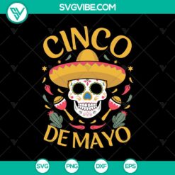 Cinco De Mayo, Holiday, SVG Files, Mexican Skull SVG PNG for Cinco De Mayo 2