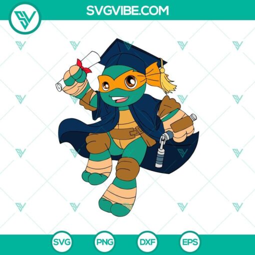 michelangelo tmnt grad cap svg teenage ninja turtles svg png mockup