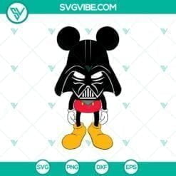 Disney, Movies, SVG Files, Mickey as Darth Vader SVG, Star Wars Mickey SVG PNG 2