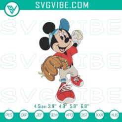 Disney Embroidery Designs, Embroidery Designs, Mickey Baseball Disney 6