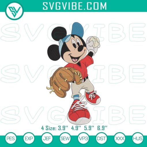 mickey baseball disney embroidery patterns mockup