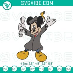 Disney Embroidery Designs, Embroidery Designs, Mickey Grad Cap Embroidery 2