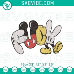 Disney Embroidery Designs, Embroidery Designs, Mickey Middle Finger Embroidery 15