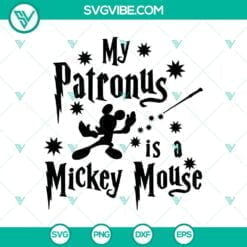 Disney, Movies, SVG Files, Mickey Mouse as Harry Potter SVG, Mickey Patronus 1