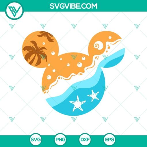 mickey mouse beach head svg summer disney svg mockup