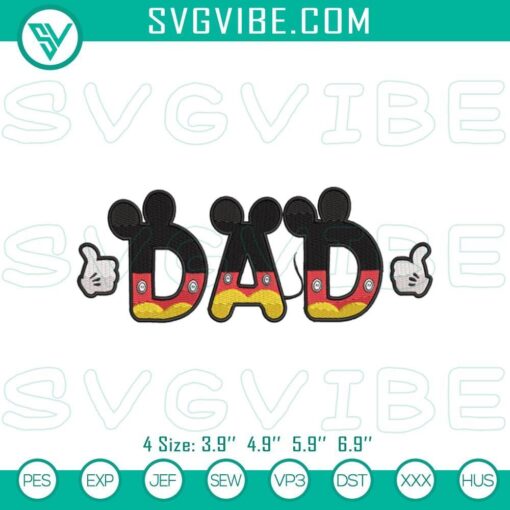 mickey mouse father s day embroidery patterns disney dad design mockup