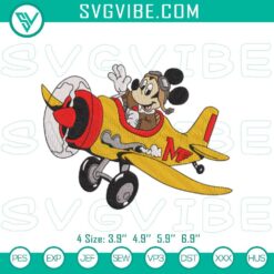 Disney Embroidery Designs, Embroidery Designs, Mickey Mouse Plane Embroidery 3