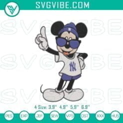 Embroidery Designs, Sports Embroidery Designs, Mickey NY Yankees Embroidered 19