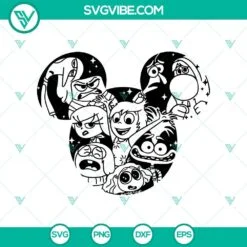 Disney, SVG Files, Mouse Ears Inside Out 2 SVG, Characters Inside Out 2 SVG Cut 2