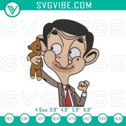 Cartoon Embroidery Designs, Embroidery Designs, Mr. Bean & Teddy Bear 21