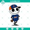 New York Mets Jack Skellington Halloween-themed baseball design in SVG and PNG formats for DIY projects and crafts.