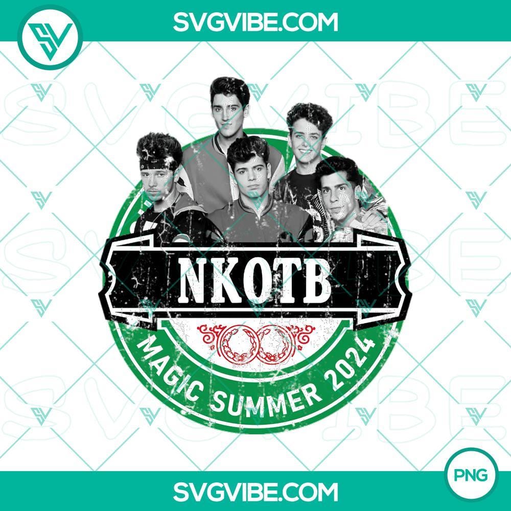 NKOTB Magic Summer 2024 PNG, New Kids on the Block PNG Designs NKOTB Magic Summer 2024 PNG design featuring vibrant New Kids on the Block graphics for digital use.