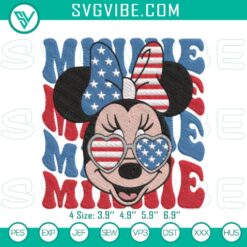 American Embroidery Designs, Embroidery Designs, Patriotic Minnie Mouse 4th 5