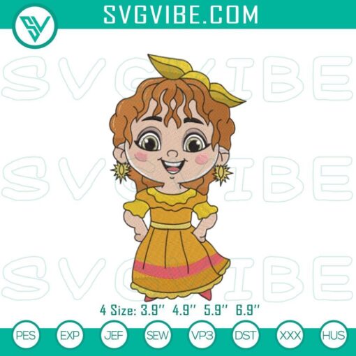 pepa madrigal chibi encanto embroidery patterns mockup