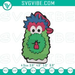 Embroidery Designs, Sports Embroidery Designs, Phillie Phanatic Icon Embroidery 2