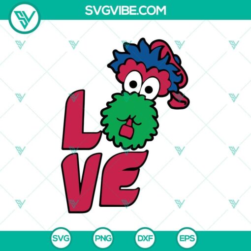 phillies phanatic love svg philadelphia mascot svg mockup