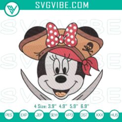 Disney Embroidery Designs, Embroidery Designs, Pirate-Themed Minnie Mouse 17