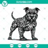 Pit bull dog mandala design in SVG format, pitbull vector graphic perfect for digital projects.