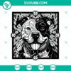 Pitbull Mandala & Stained Glass SVG Design for crafting projects, dog lovers, and decorative digital art.