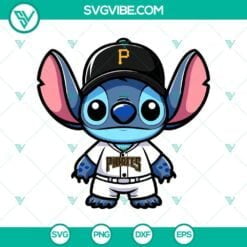 Baseball, Disney, Sports, SVG Files, Pittsburgh Pirates Stitch MLB SVG PNG DXF 9