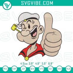 Cartoon Embroidery Designs, Embroidery Designs, Popeye Sailor Cartoon 5