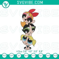 Embroidery Designs, Music Embroidery Designs, Powerpuff Girls Embroidered 5