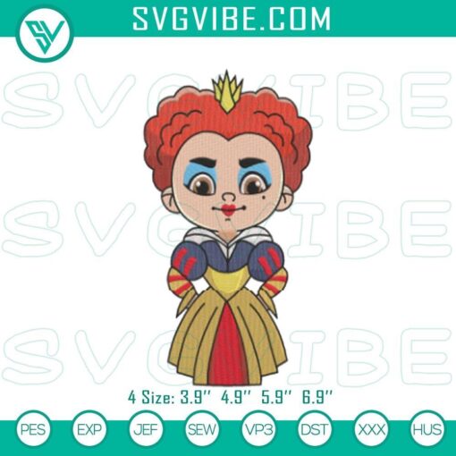 red queen chibi embroidery patterns alice villain files mockup