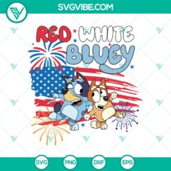 American, 4th Of July, Cartoons, SVG Files, Red White Bluey SVG, American Flag 3