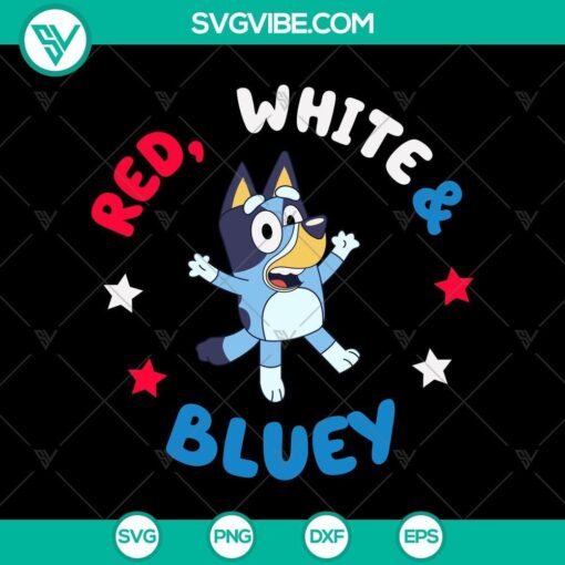 red white bluey svg july 4th celebratory bluey svg patriotic bluey svg mockup