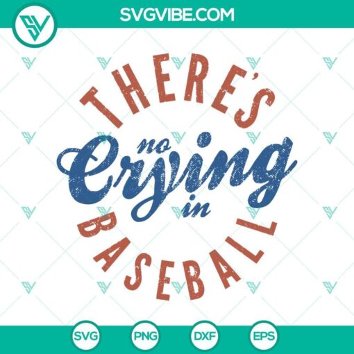 retro theres no crying in baseball svg mockup