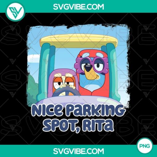 ritas great parking spot bluey bingo as grannies png mockup