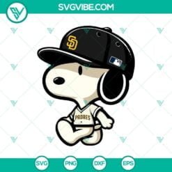 Baseball, Disney, Sports, SVG Files, San Diego Padres Snoopy Baseball SVG PNG 13