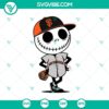 SF Giants and Jack Skellington Halloween-themed baseball design in SVG and PNG format. Great for Halloween baseball crafts.