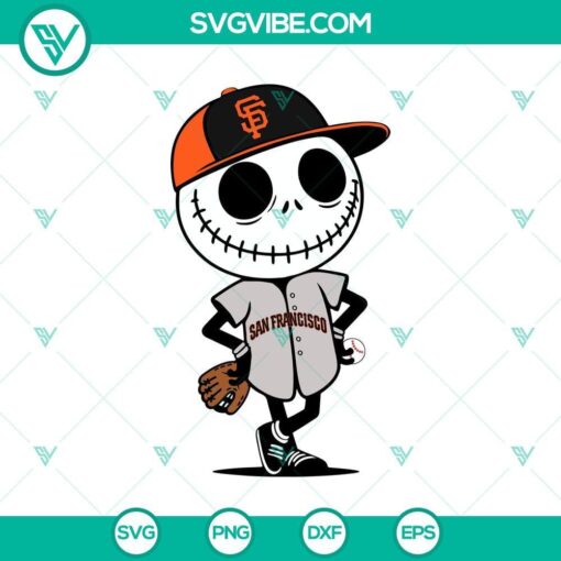 san francisco giants jack skellington halloween baseball svg png mockup